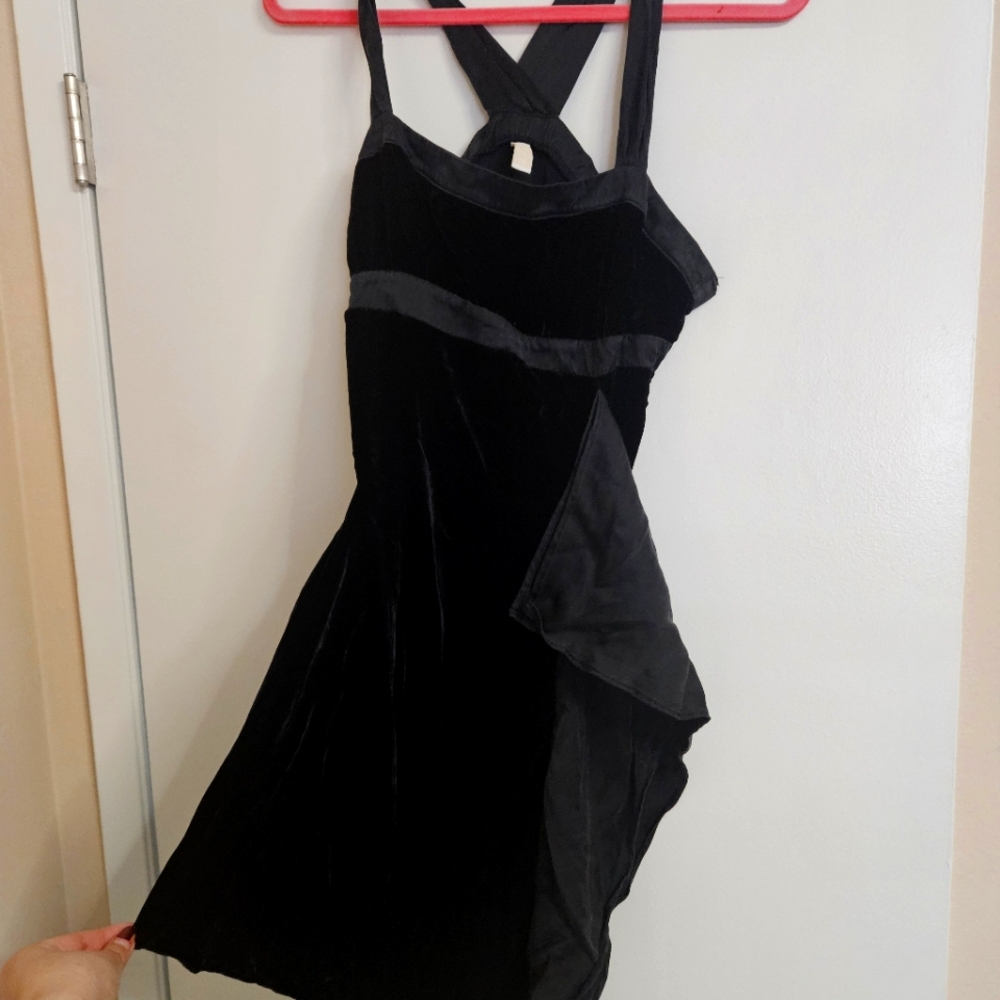 Black suede dress